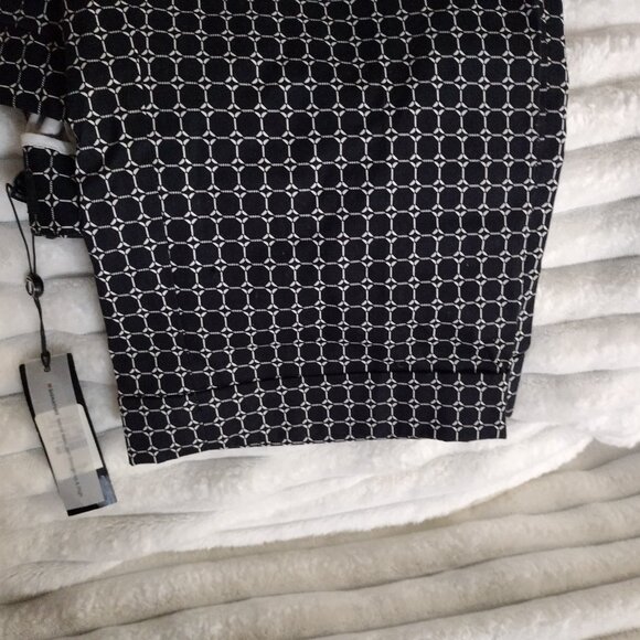 Talbots Woman Petites 16WP Geometric Print Pants Black White Career Casual NWT - Picture 7 of 15